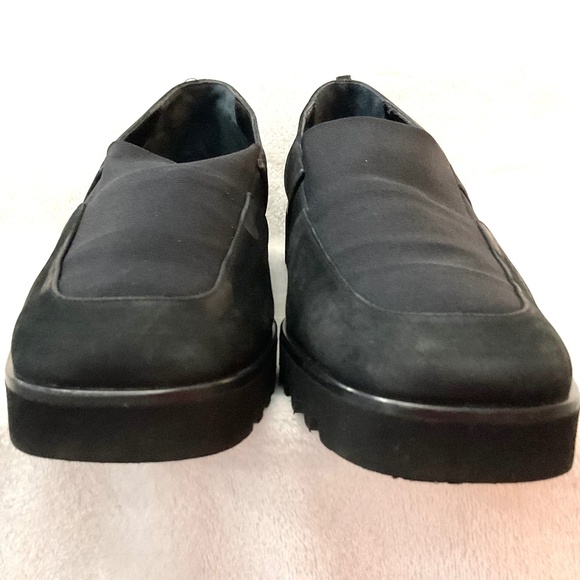 Black Aquatalia by Marvin K Suede Stretchy Slip On Comfort Platform Loafer Sz 9 - Picture 8 of 13